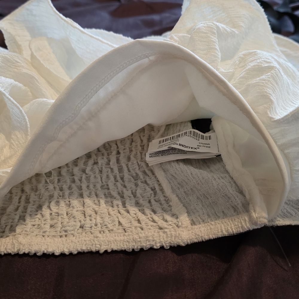 ZARA WHITE TIERED RUFFLE KNIT TOP - Picture 12 of 12